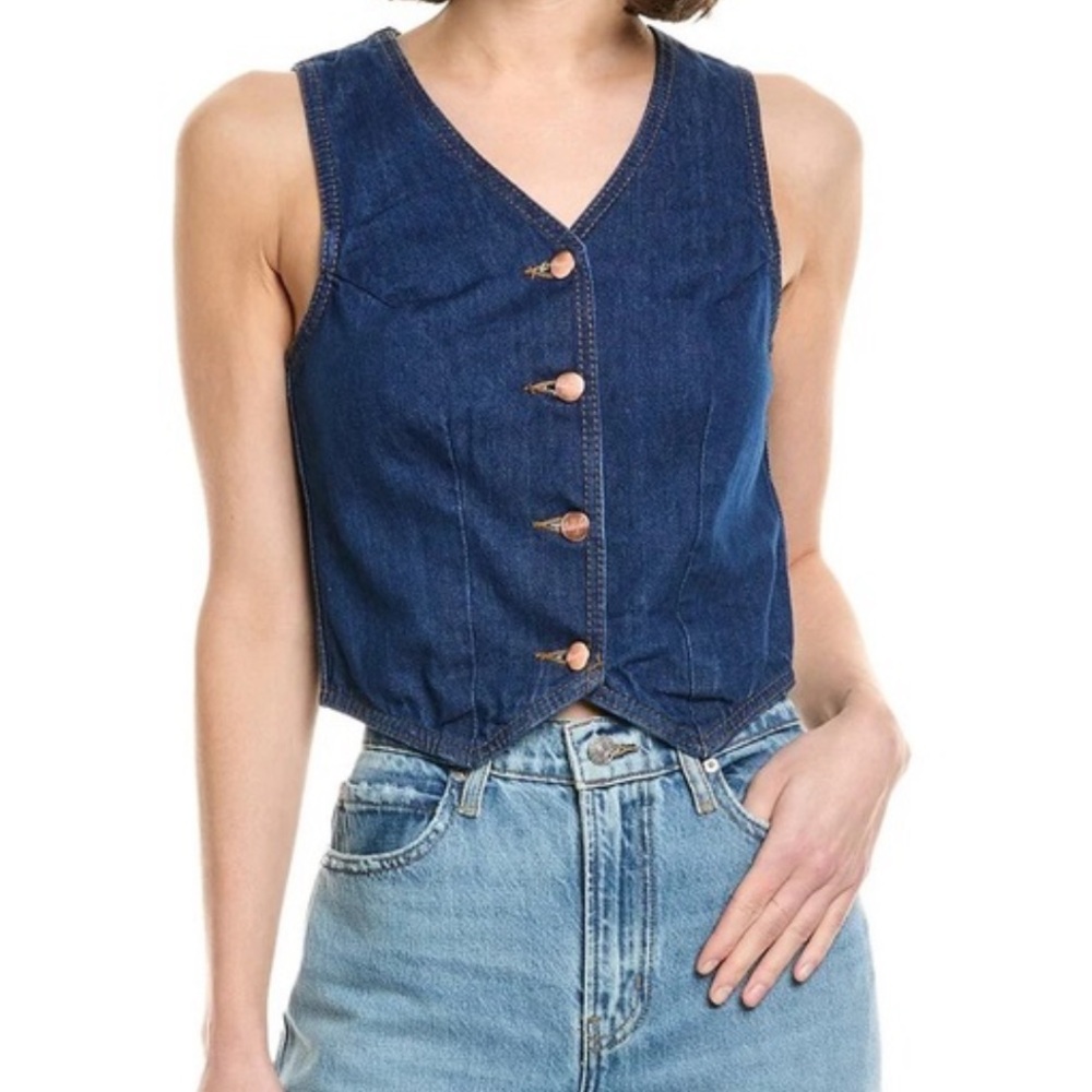 STAUD + WRANGLER THE VEST | DARK RINSE